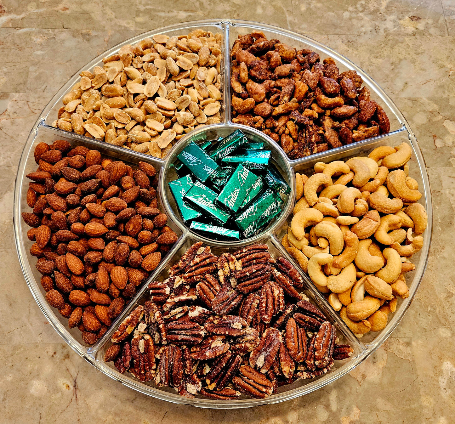 6 Section Crystal Nut Tray