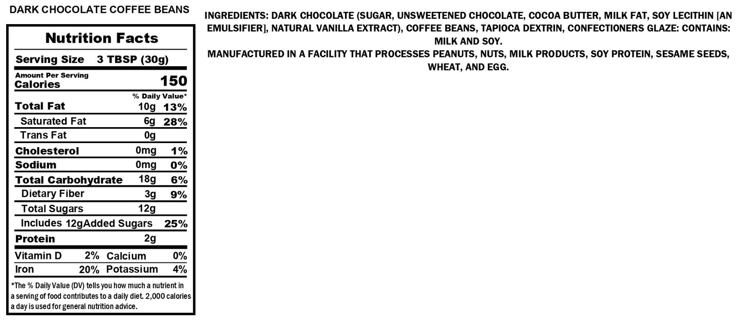 Dark Chocolate Coffee Beans