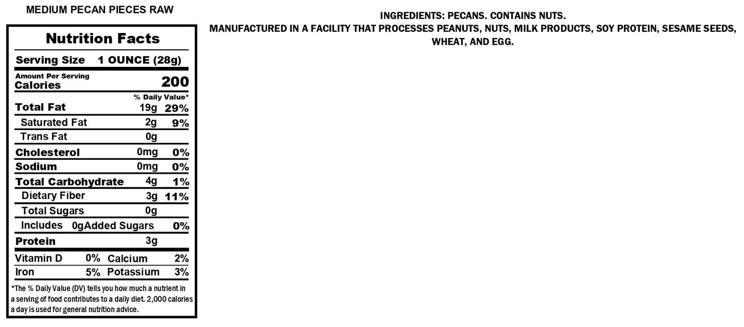 Medium Pecan Pieces Raw