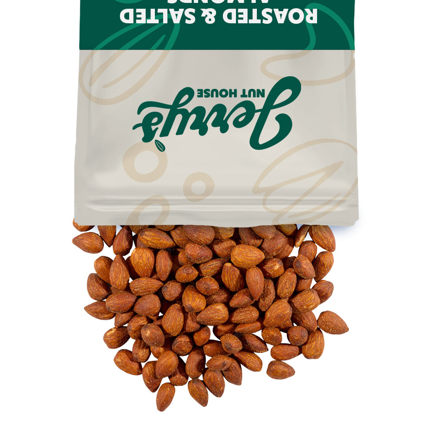 Unblanched Almonds Roasted And Salted