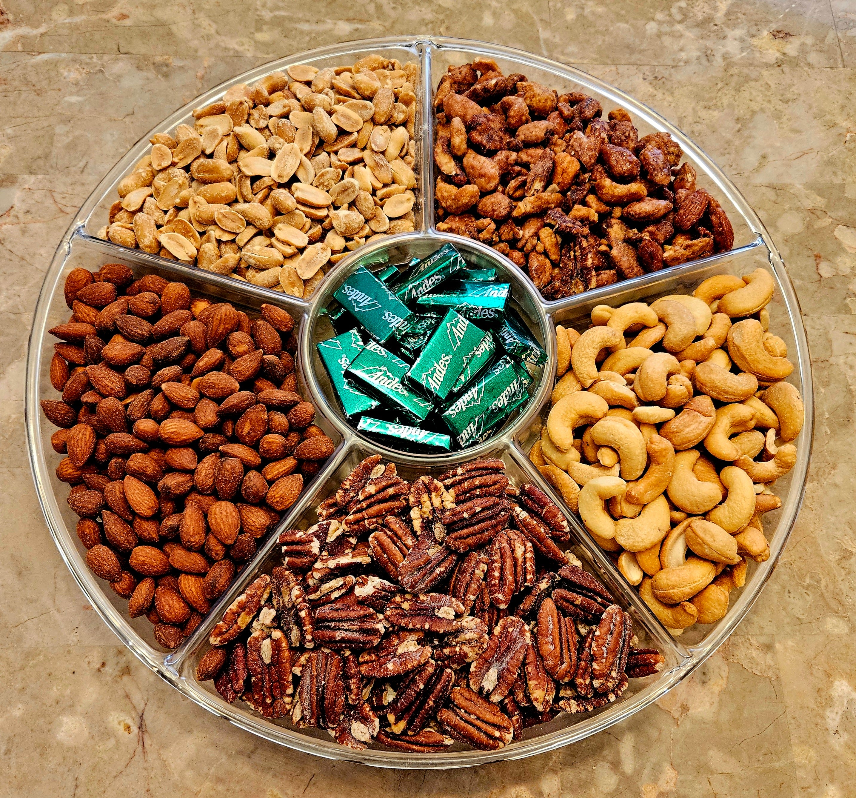 6 Section Crystal Nut Tray