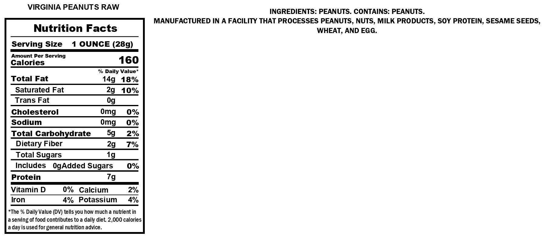 Blanched Virginia Peanuts Raw