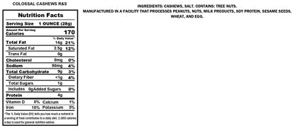 Colossal Cashews Roasted and Salted