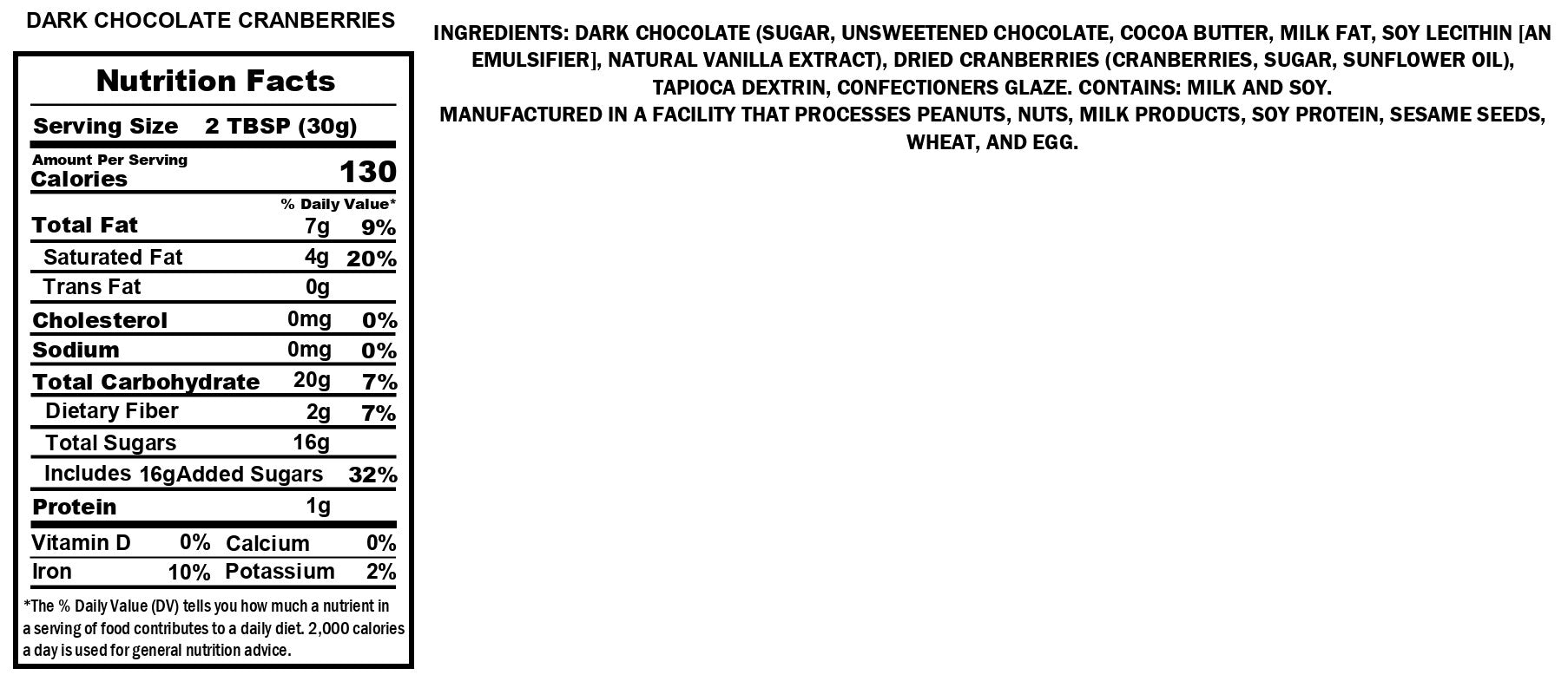 Dark Chocolate Dried Cranberries