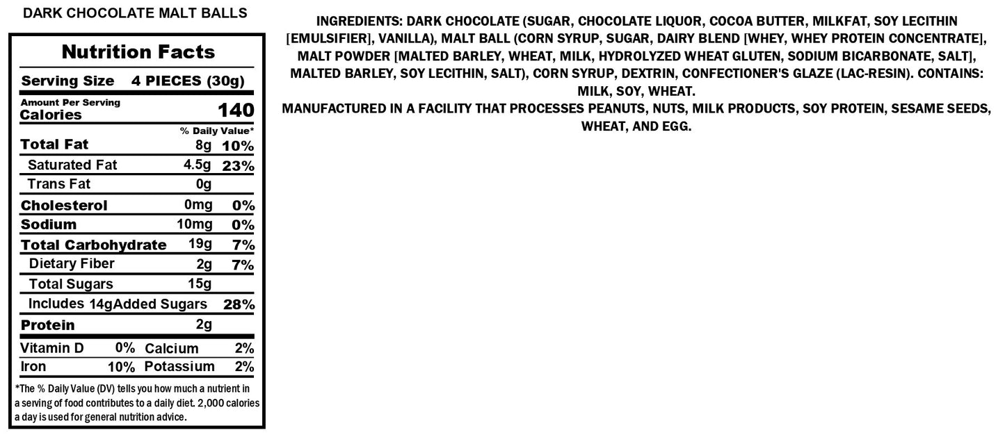 Dark Chocolate Malt Balls