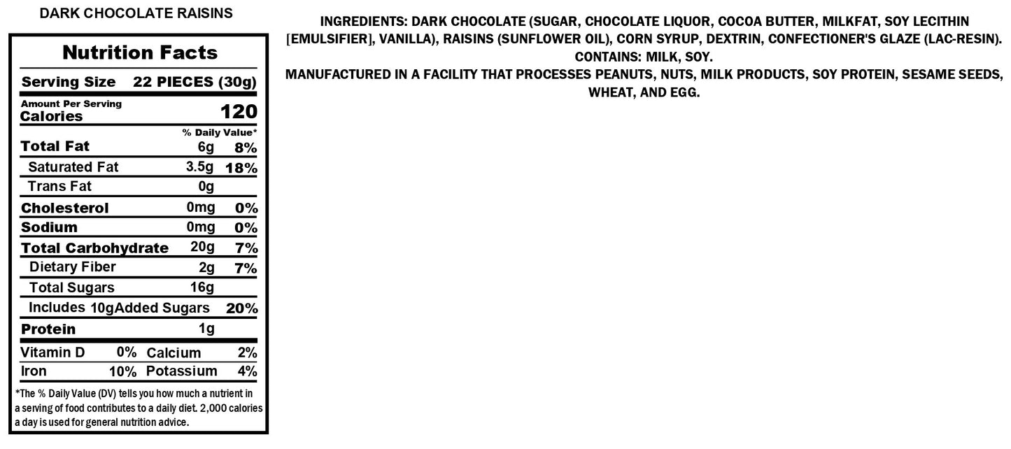 Dark Chocolate Raisins