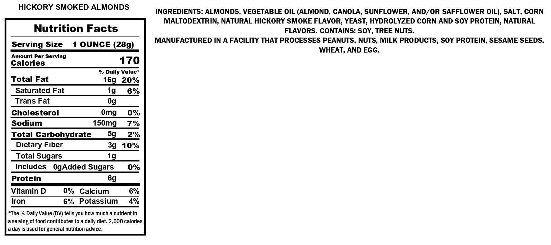Hickory Smoked Almonds Roasted & Salted