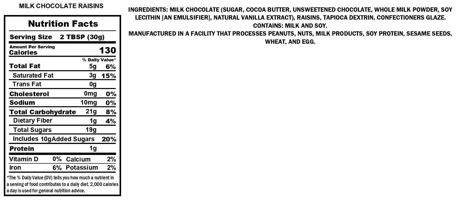 Milk Chocolate Raisins