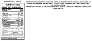 Milk Chocolate Raisins