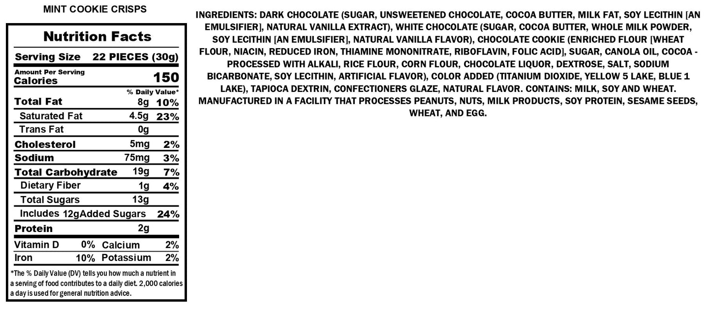 Dark Chocolate Mint Cookie Crisps