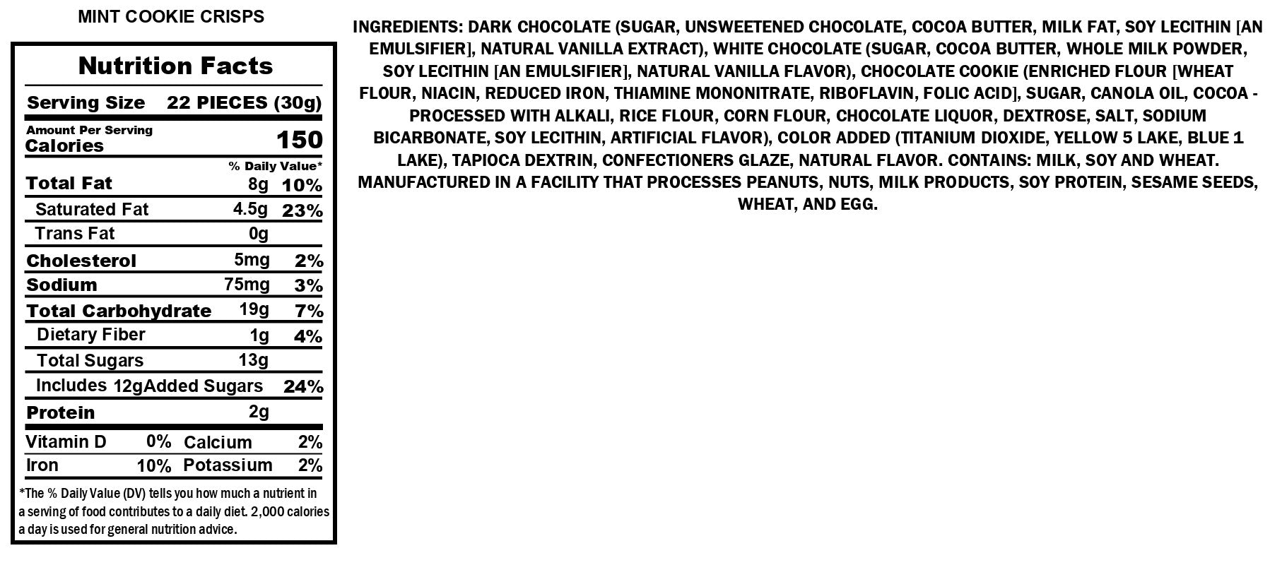 Dark Chocolate Mint Cookie Crisps