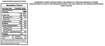 Filberts/Unblanched Hazelnuts Raw